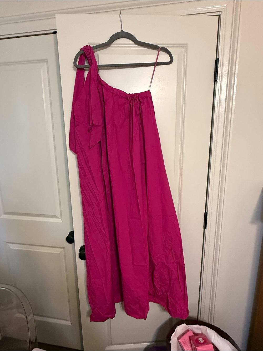 Mango Fuchsia Elastic-Waist Dress